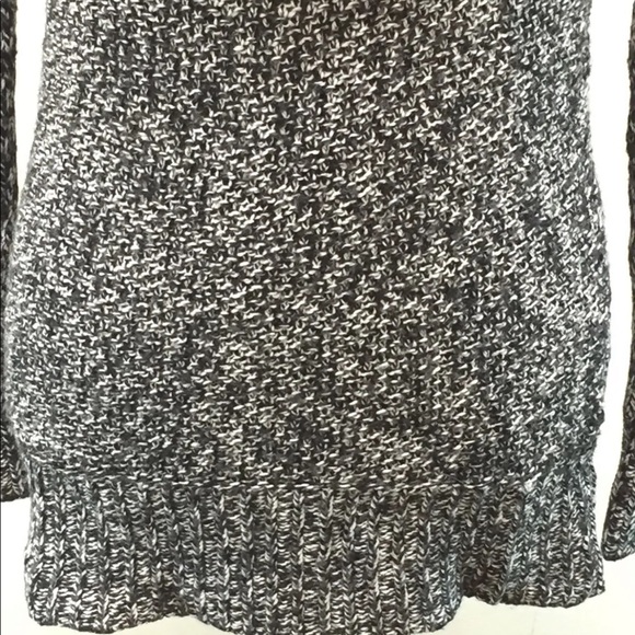 American Eagle Outfitters Women Cable Knit Cowl Neck Sweater S Black White - Picture 9 of 10